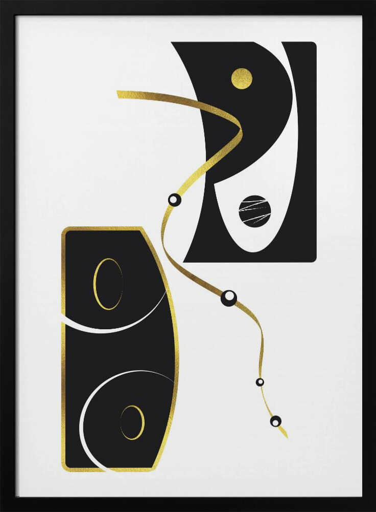 Wall art Black & White Abstract No. 2 | gold