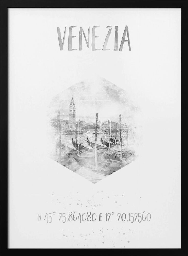 Landscape Photography Canvas Print-wall-art-coordinates-venice-grand-canal-monochrome-watercolor-36X48