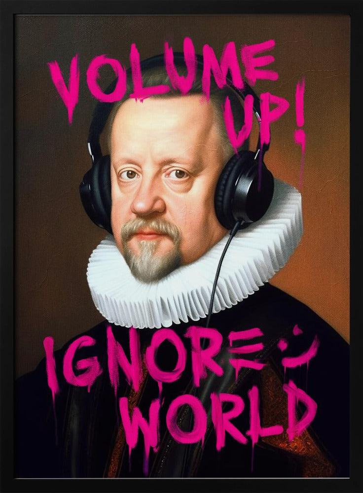 Volume Up Wall Artwork In White Floating Frame