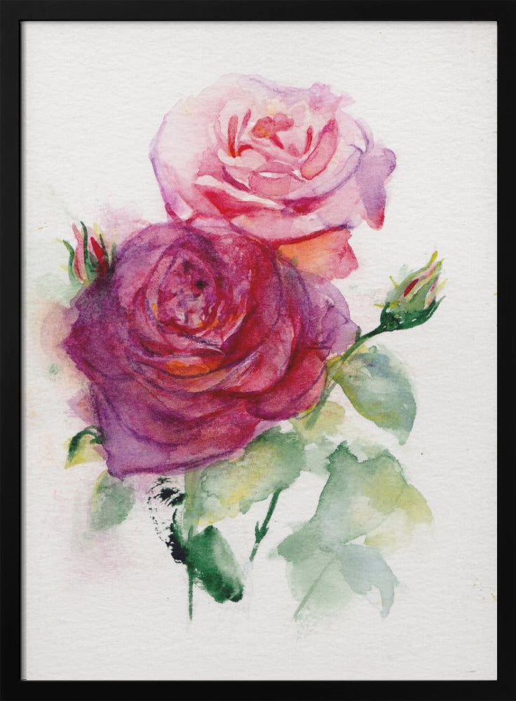 Rose June Wall Artwork In Black Floating Frame