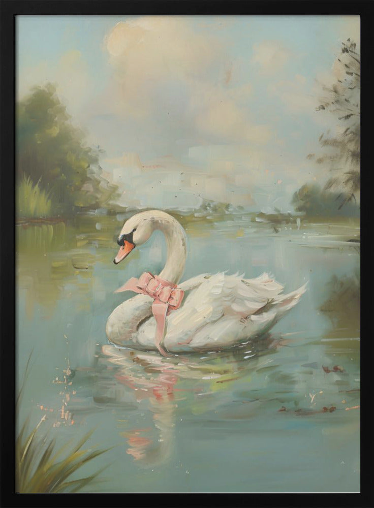 Vintage Swan Coquette Wall Artwork Gallery Wrapped (Ready to Hang)