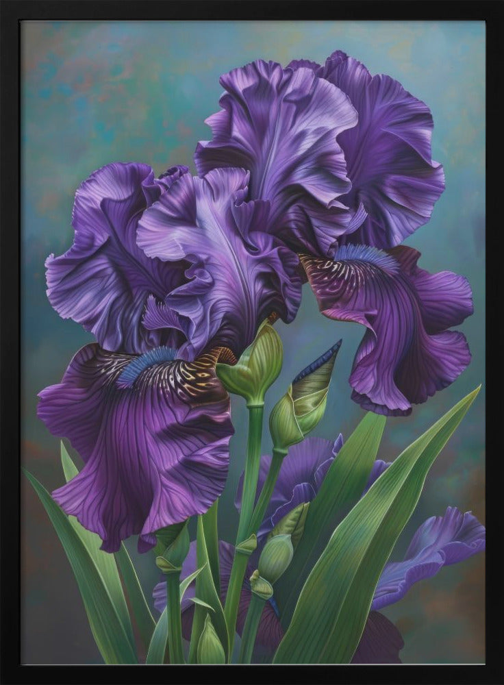 Wall art Iris Fl 5 36X48inch In Black Floating Frame