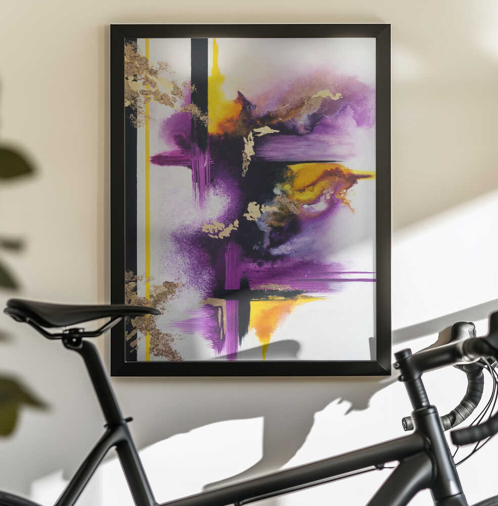 Wall art Geometric Purple and Yellow