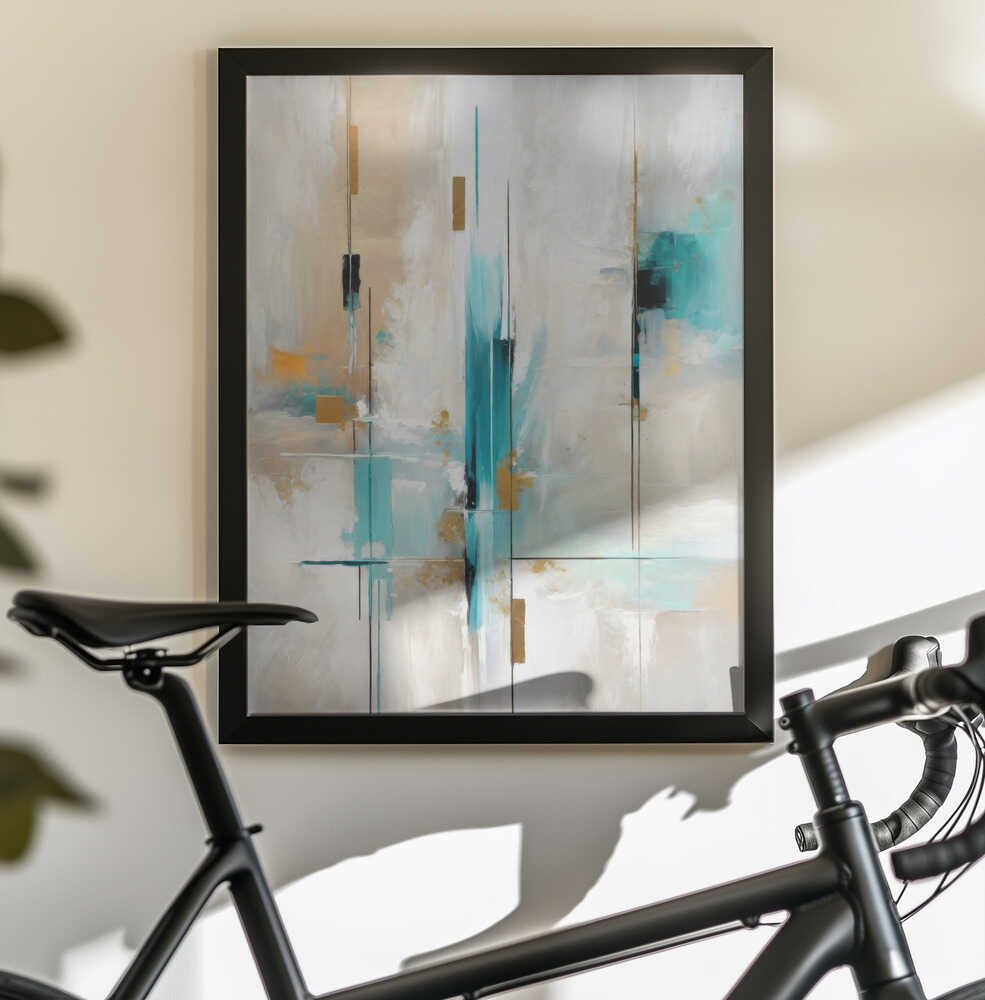 Wall art Echoes of Aqua and Gold