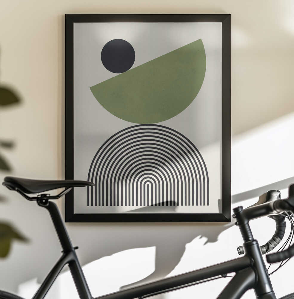 Wall art Geometric Shapes with a Black Circle