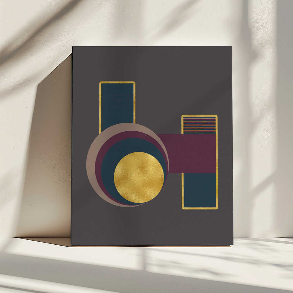 Wall art Squares and Circles 3 Grey Bg