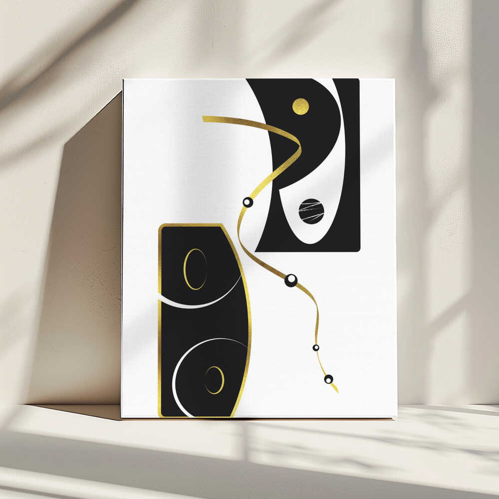 Wall art Black & White Abstract No. 2 | gold