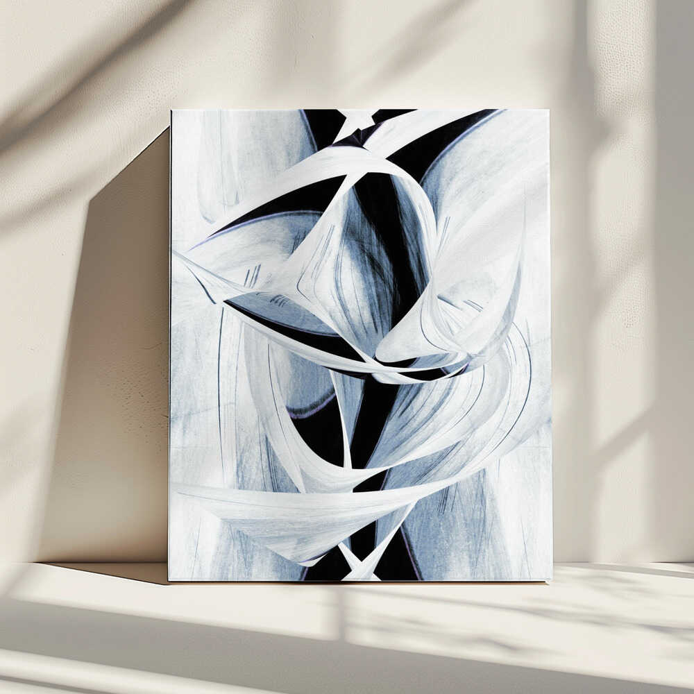 Wall art Dynamic Black And White Swirling Patterns