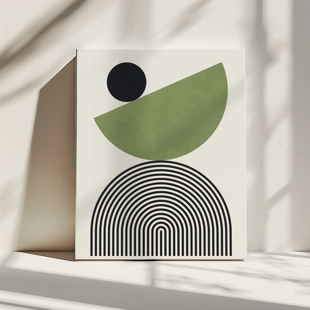 Wall art Geometric Shapes with a Black Circle