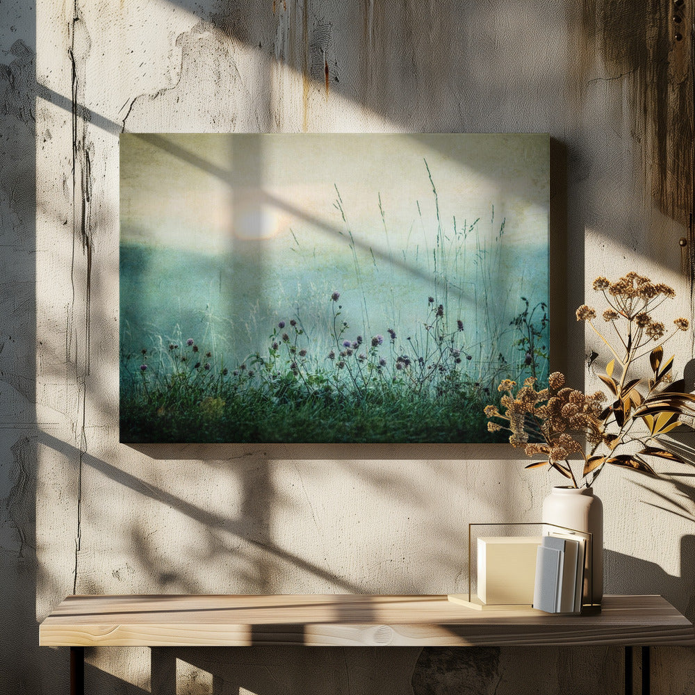 Autumn sunrise Wall Artwork In White Floating Frame