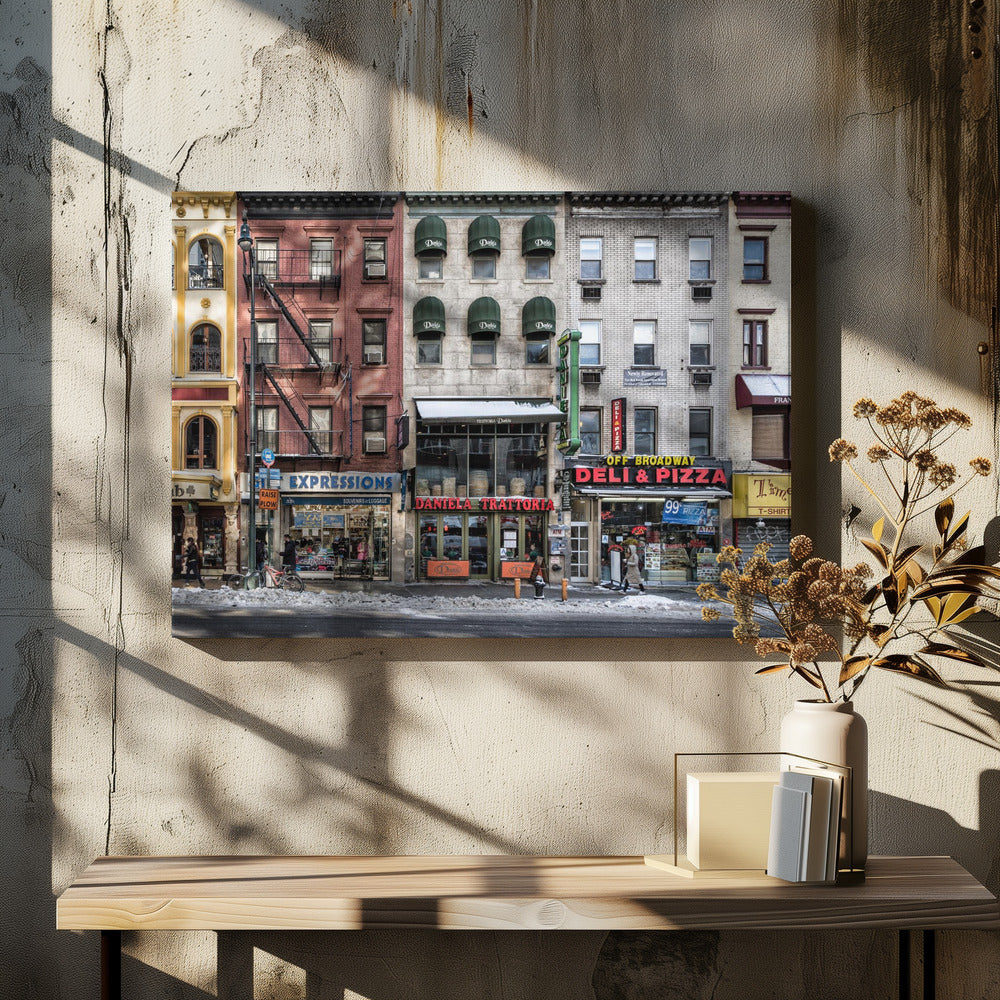 Wall Art A cold day in NY 48X36inch In Black Floating Frame