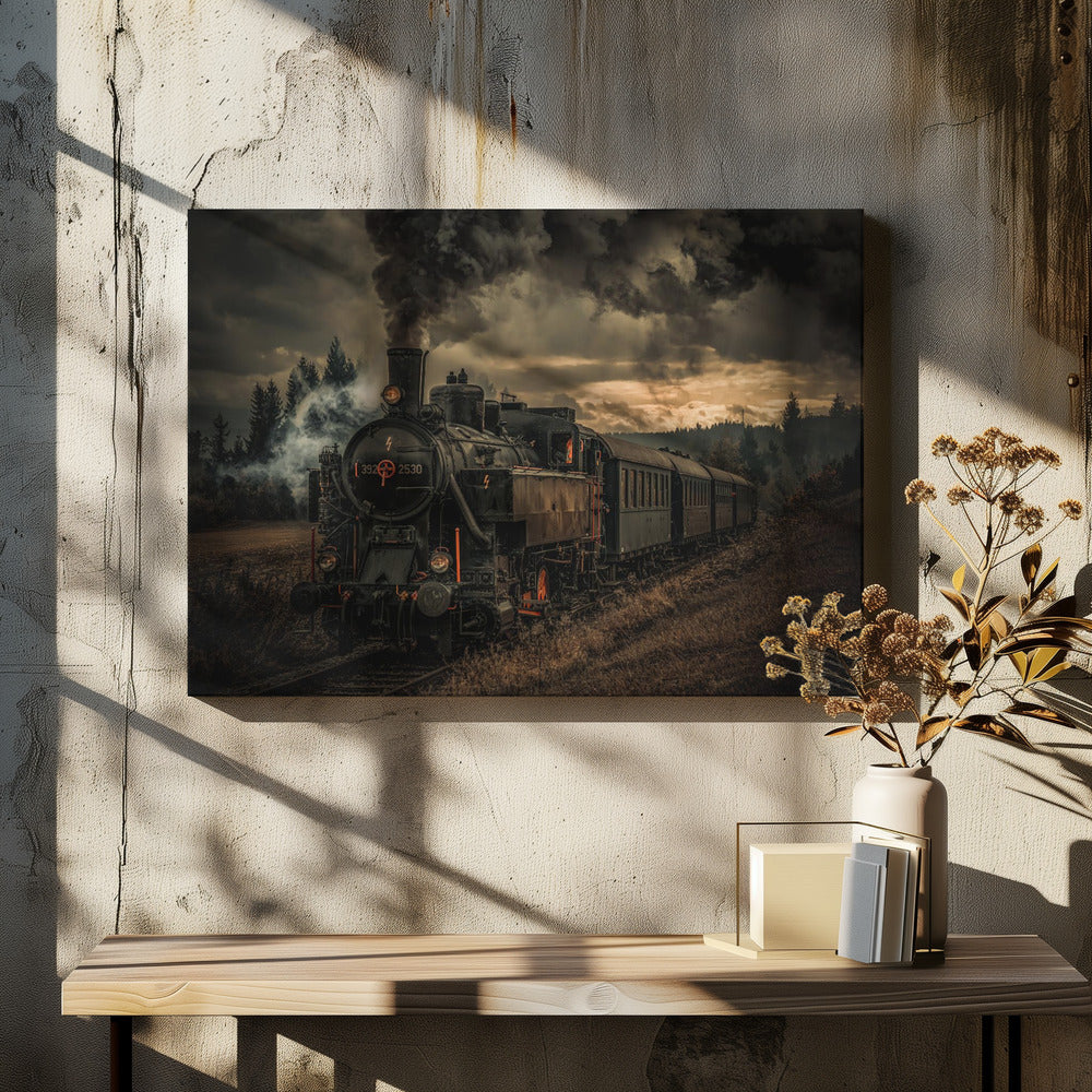 Gold digger train Wall Artwork In Black Floating Frame