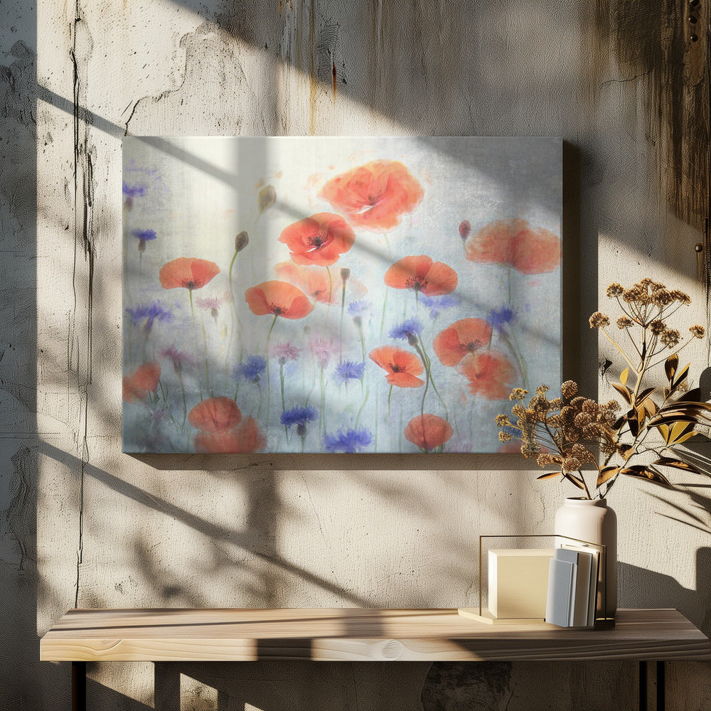 Poppy Wall Artwork In White Floating Frame