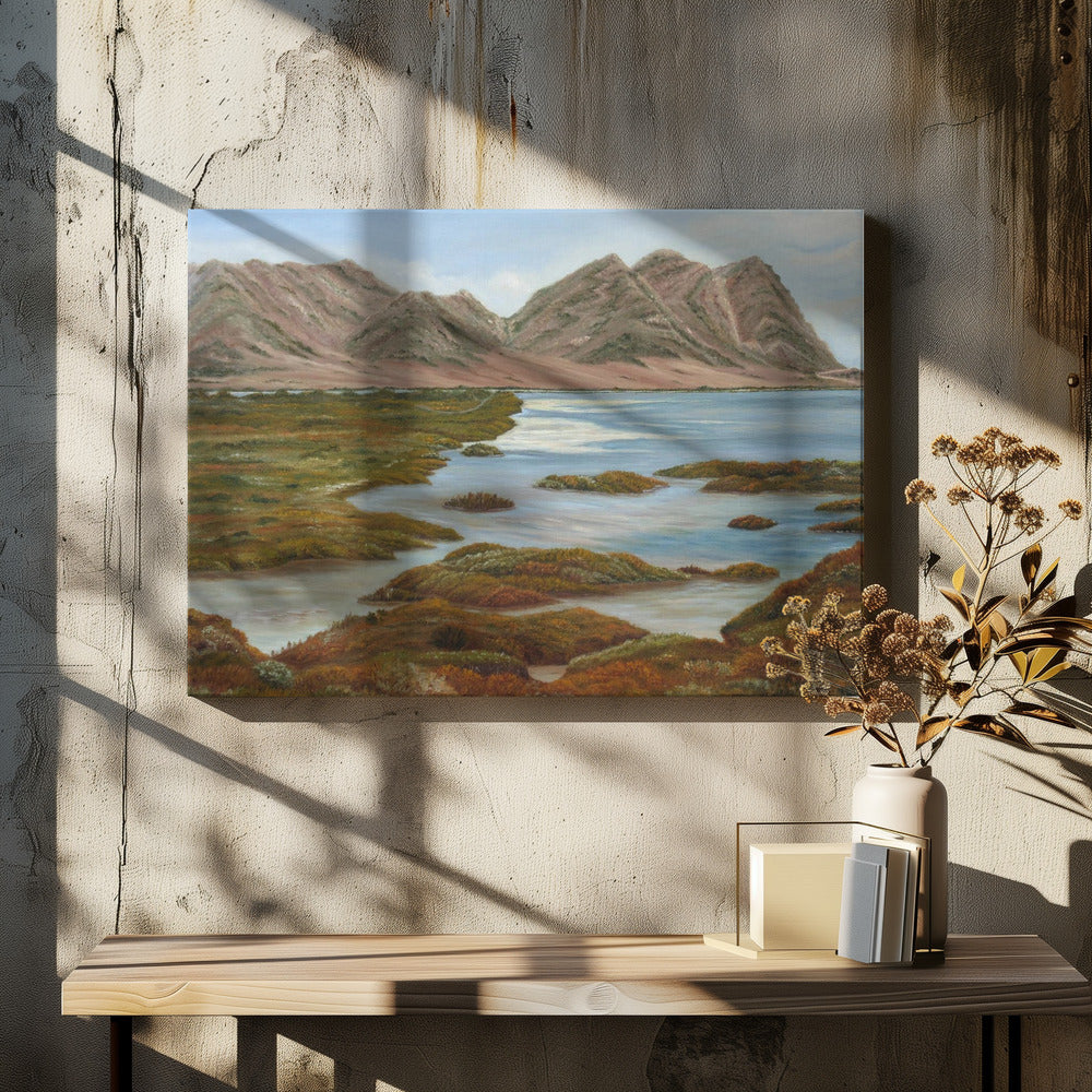 Salt Marsh Wall Artwork In White Floating Frame