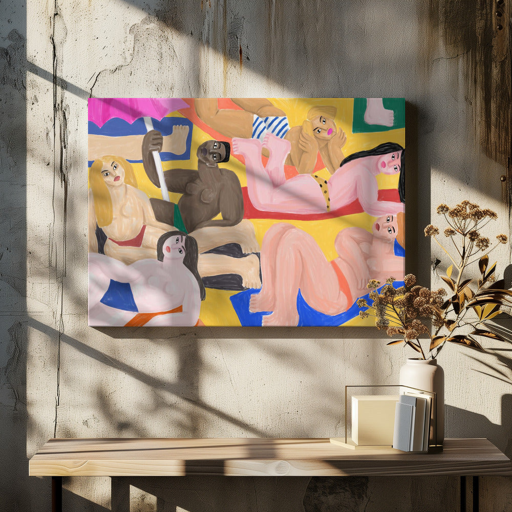 La Plage Wall Artwork In White Floating Frame