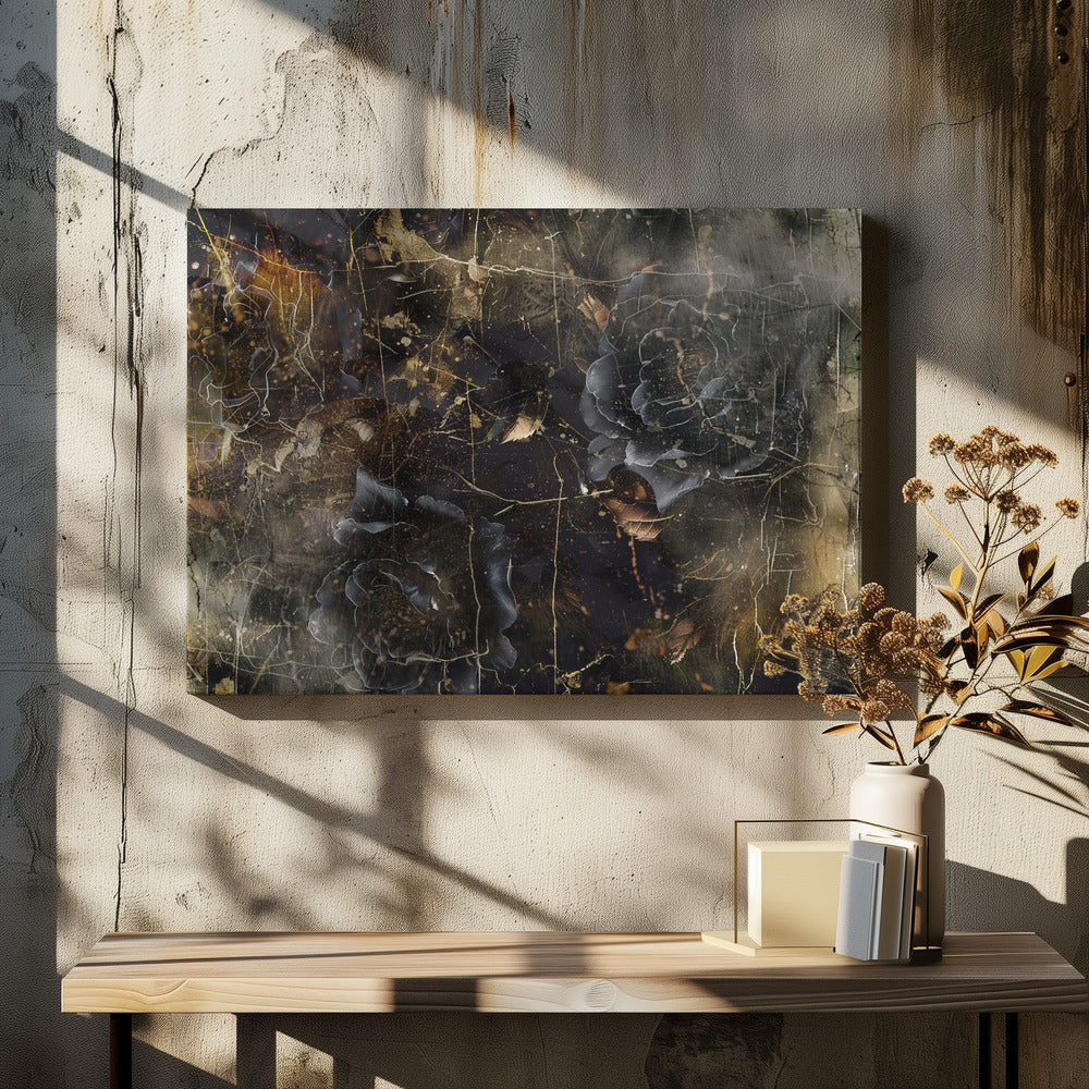 Flowers Floral Art Illustration 03 Wall Artwork In White Floating Frame