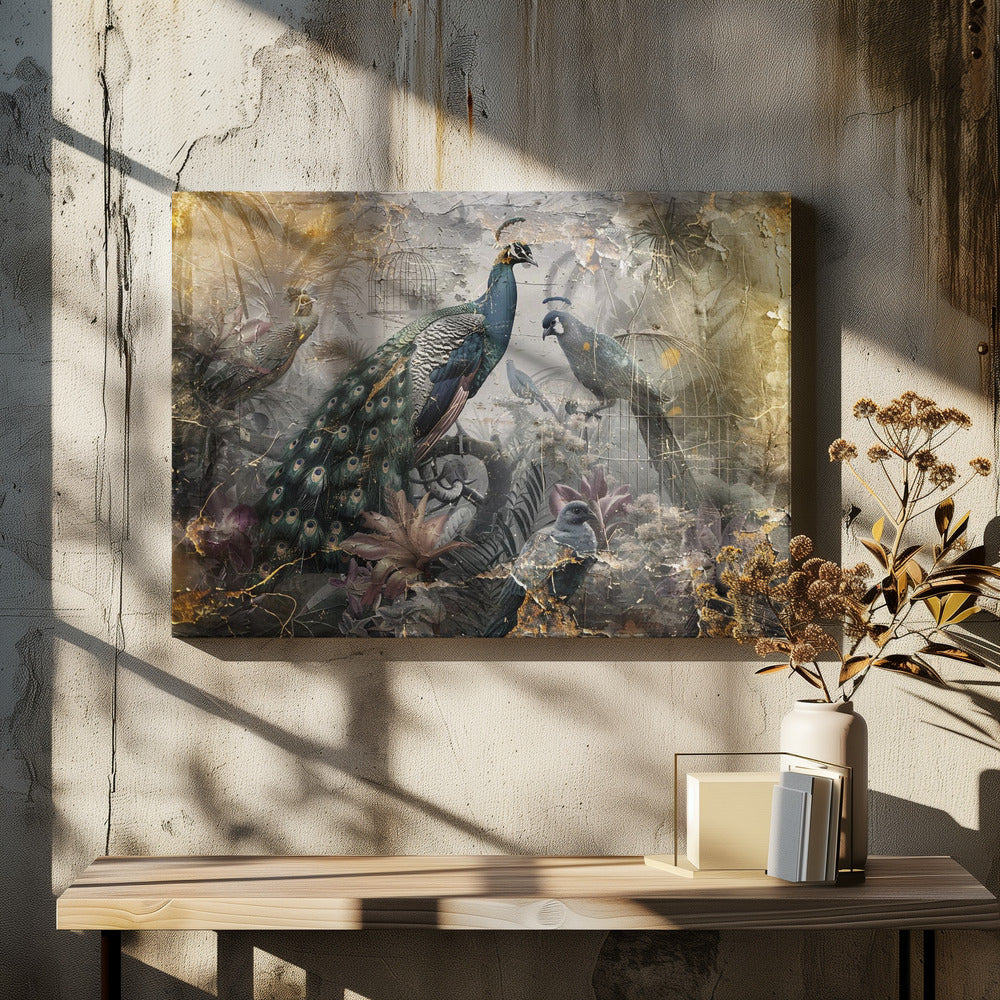 Abstract Art Canvas Print-wall-art-bird-birds-animal-vintage-art-illustration-wallart-18-36X24