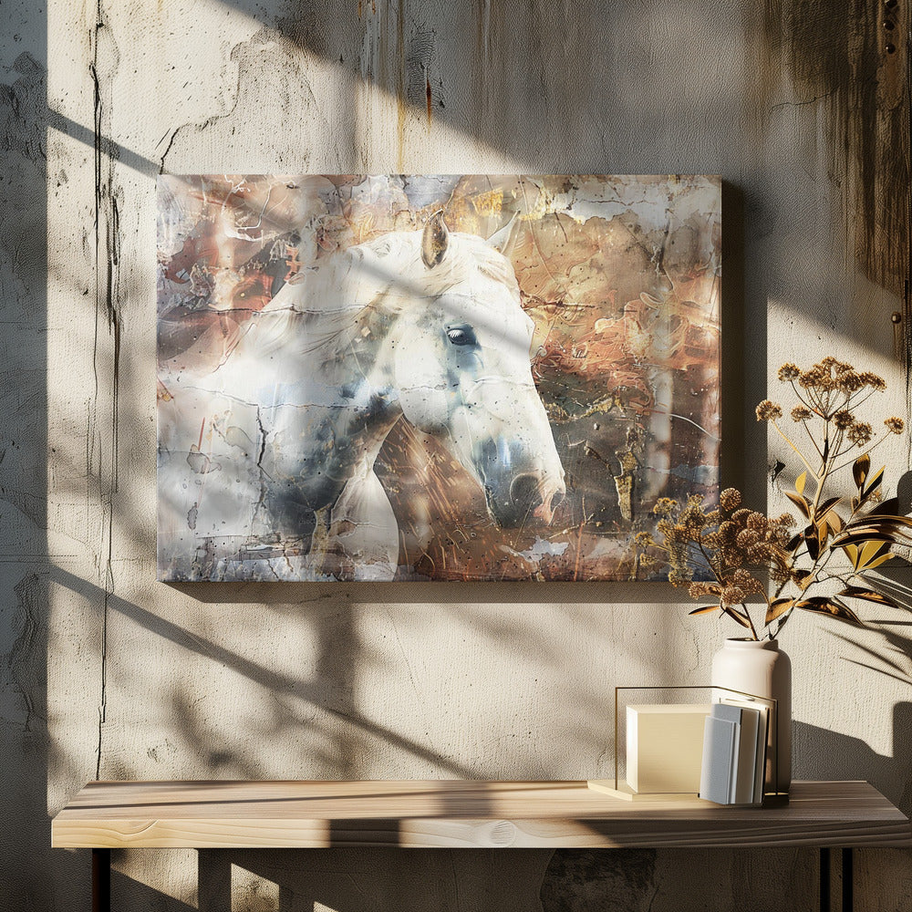 Abstract Art Canvas Print-wall-art-horse-animal-vintage-art-illustration-wallart-05-36X24