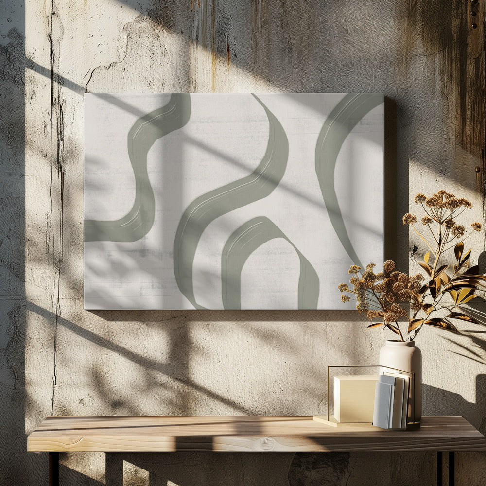 Abstract Art Canvas Print-wall-art-green-waves-no-2-48X36inches