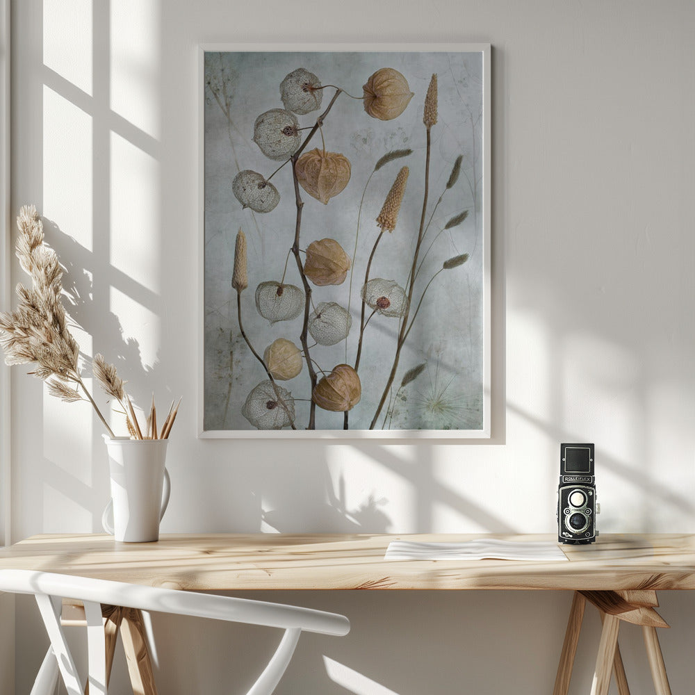 Lanterns* Wall Artwork In White Floating Frame