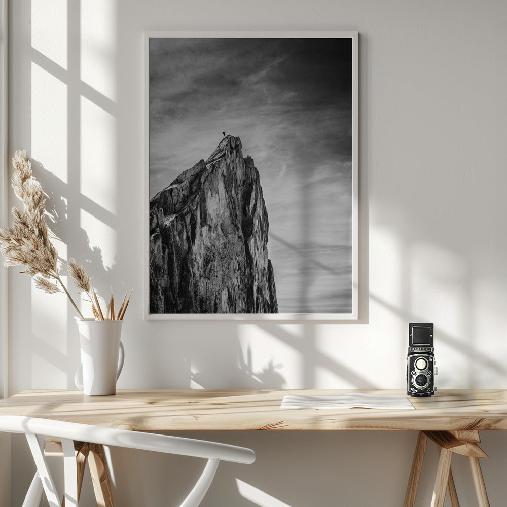 Balancing between Earth and Sky Wall Artwork In White Floating Frame
