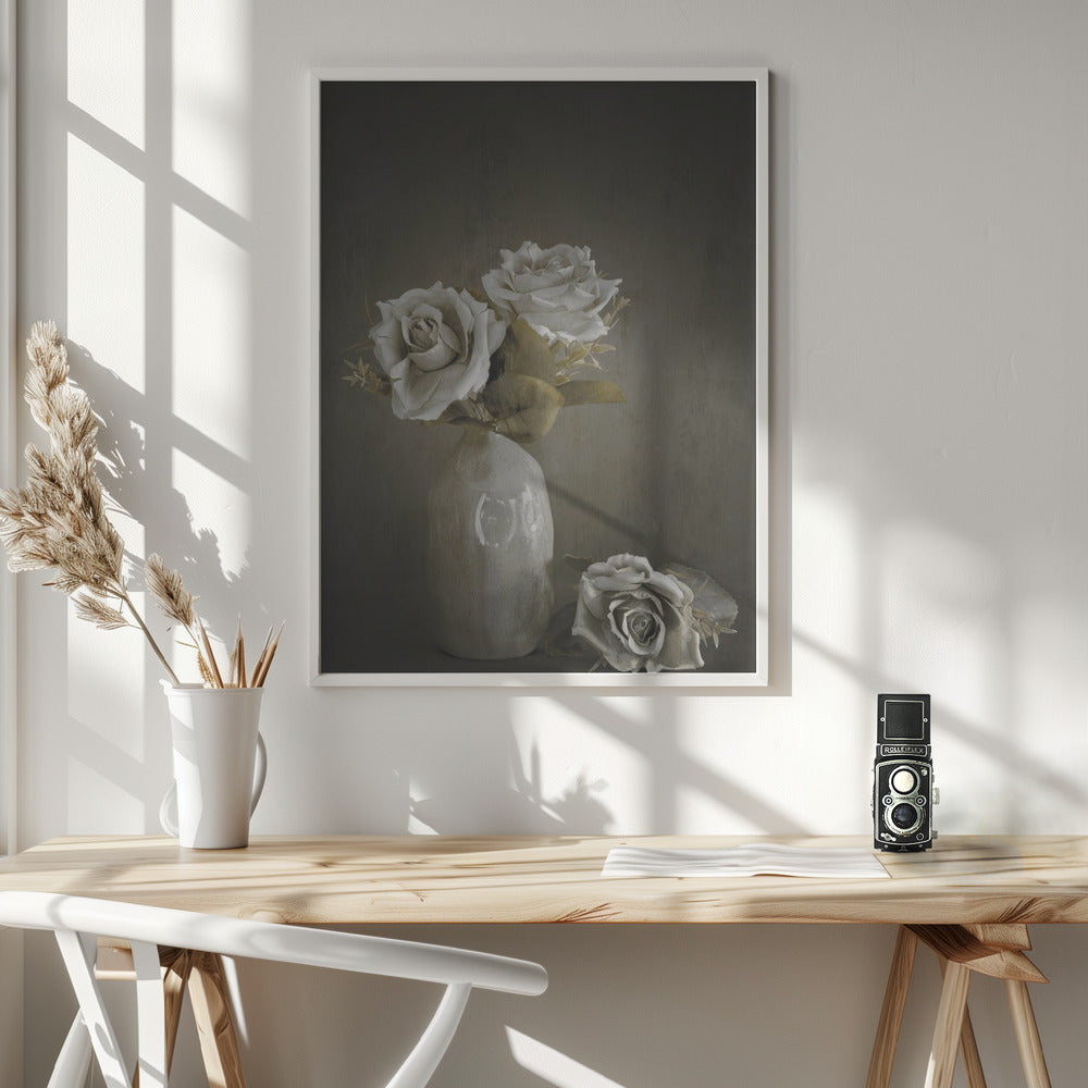 Softened Wall Artwork In White Floating Frame