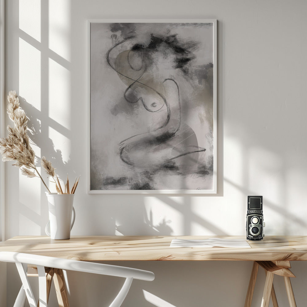 Resting Wall Artwork In White Floating Frame