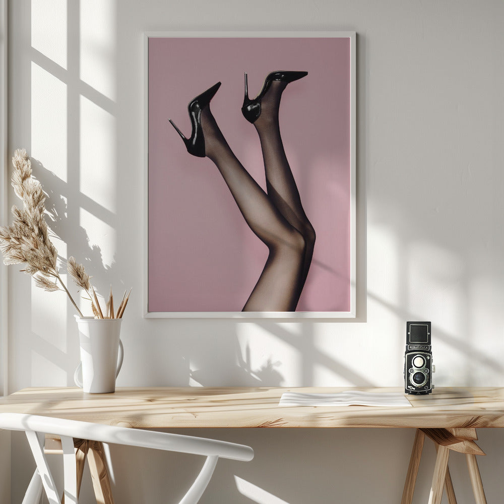 Kick up Your Heels #02 Wall Artwork In White Floating Frame
