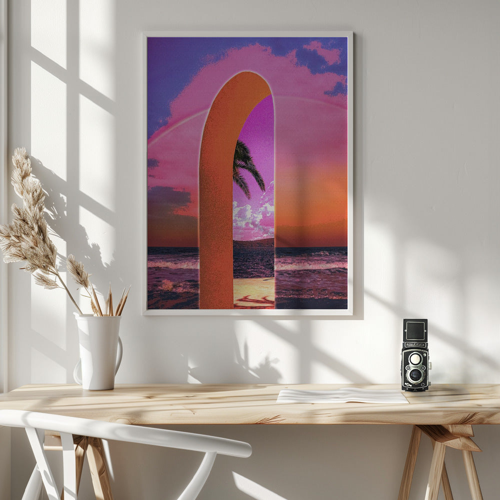 Wall art Portal Vaporwave 24X36inch Gallery Wrapped (Ready to Hang)
