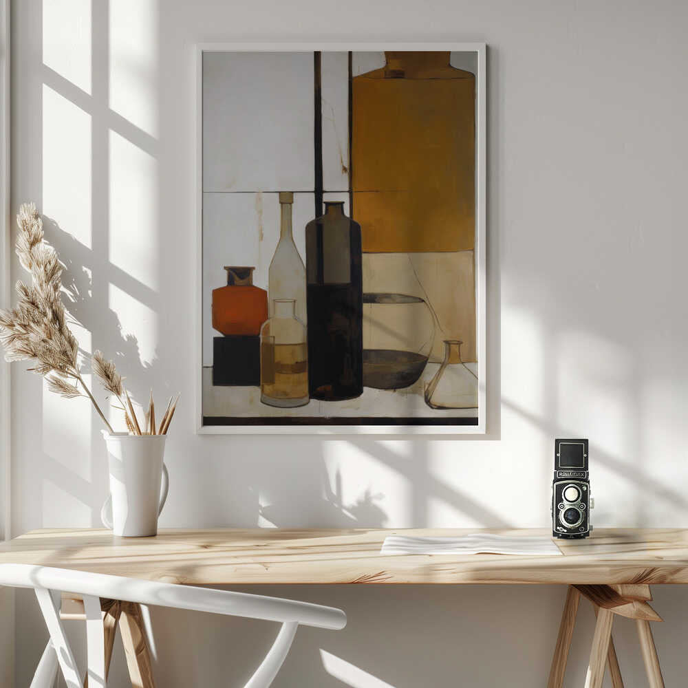Shapes of Stillness – abstract wall art, above a desk