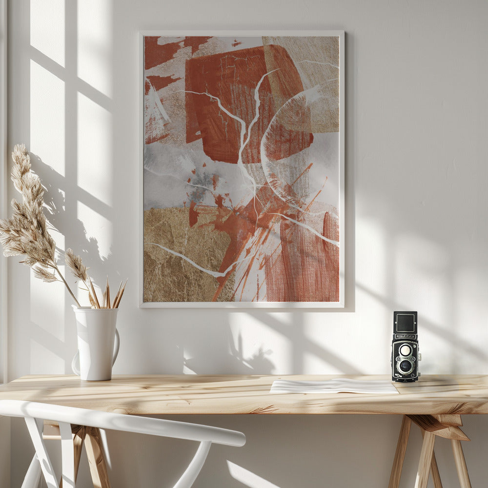 Golden globe 2 Wall Artwork In White Floating Frame