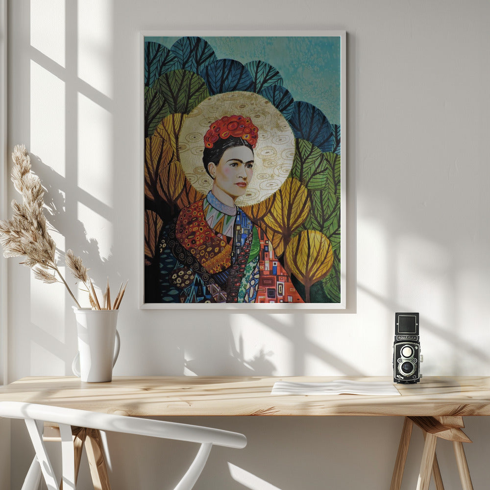 Wall art Frida Loves Klimt 24X36inch Gallery Wrapped (Ready to Hang)