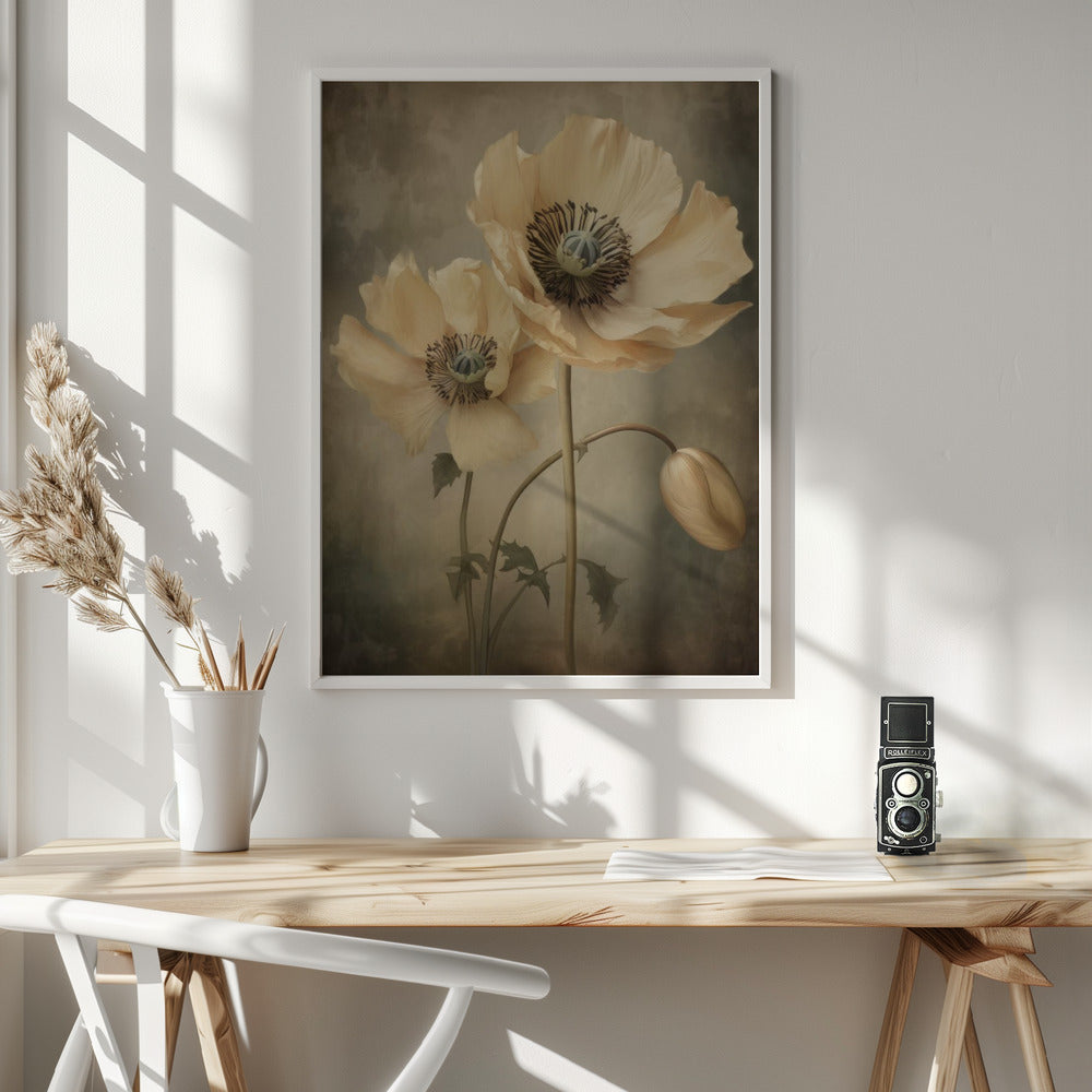 Poppies 20 Wall Artwork In White Floating Frame