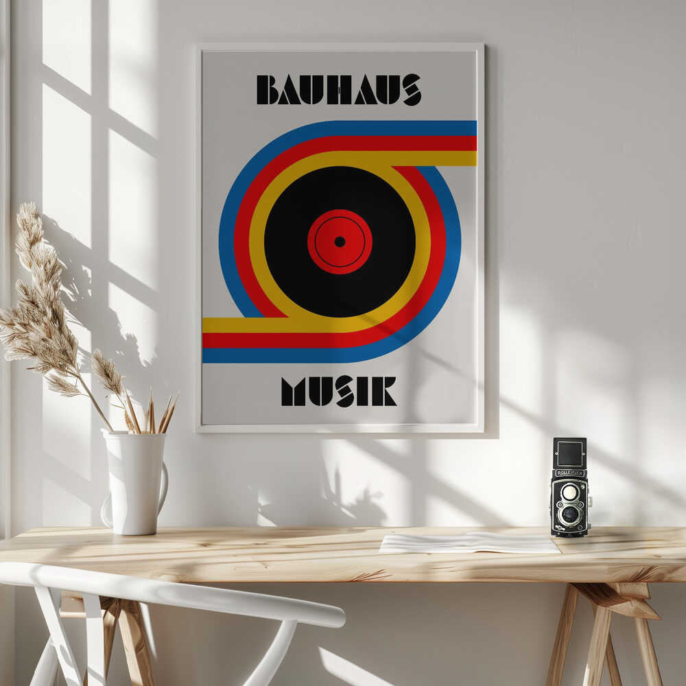 Bauhaus Musik Vinyl – abstract wall art, above a desk