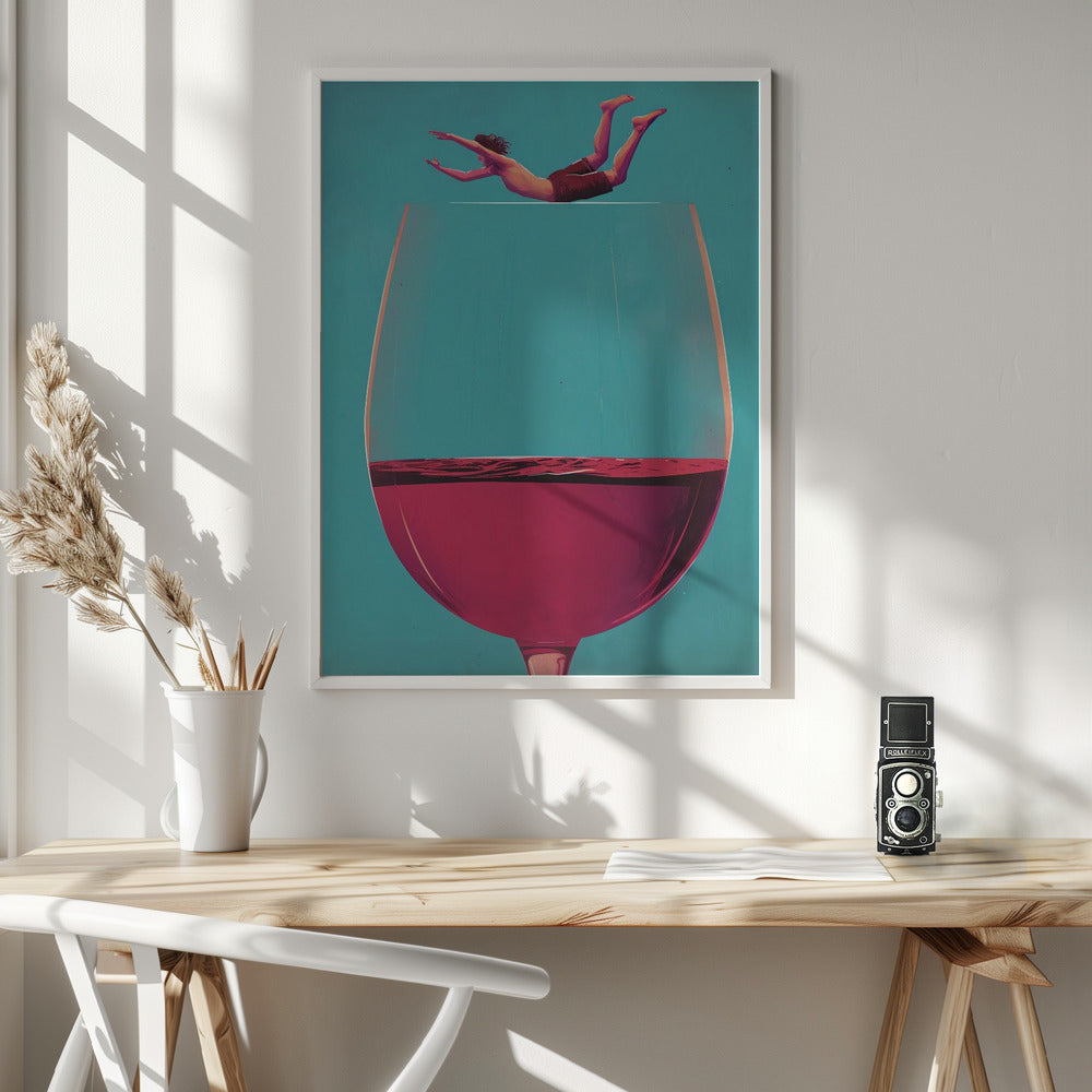 Wall art Wine Dive 24X36inch Gallery Wrapped (Ready to Hang)