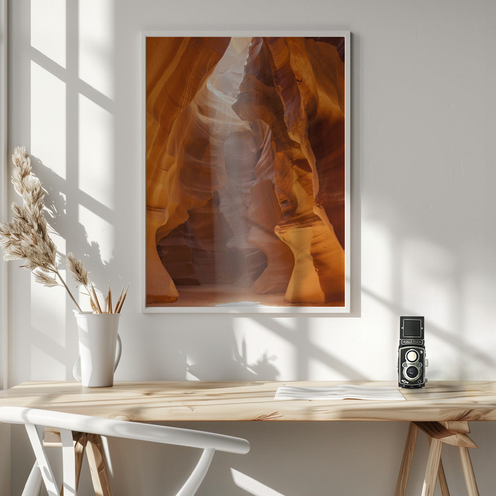 Landscape Photography Canvas Print-wall-art-antelope-canyon-unique-lightbeam-36X48
