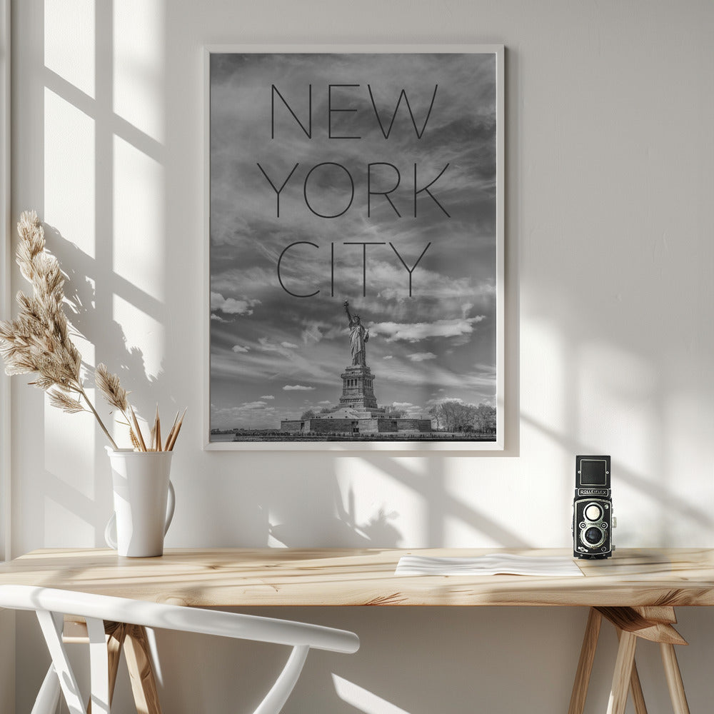 Landscape Photography Canvas Print-wall-art-nyc-statue-of-liberty-text-amp-skyline-36X48