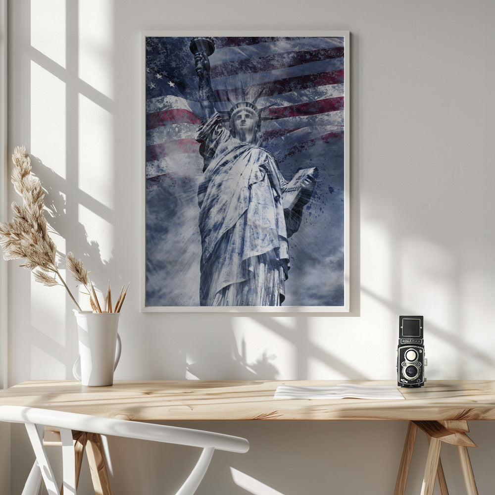 Wall art Modern Art STATUE OF LIBERTY | blue