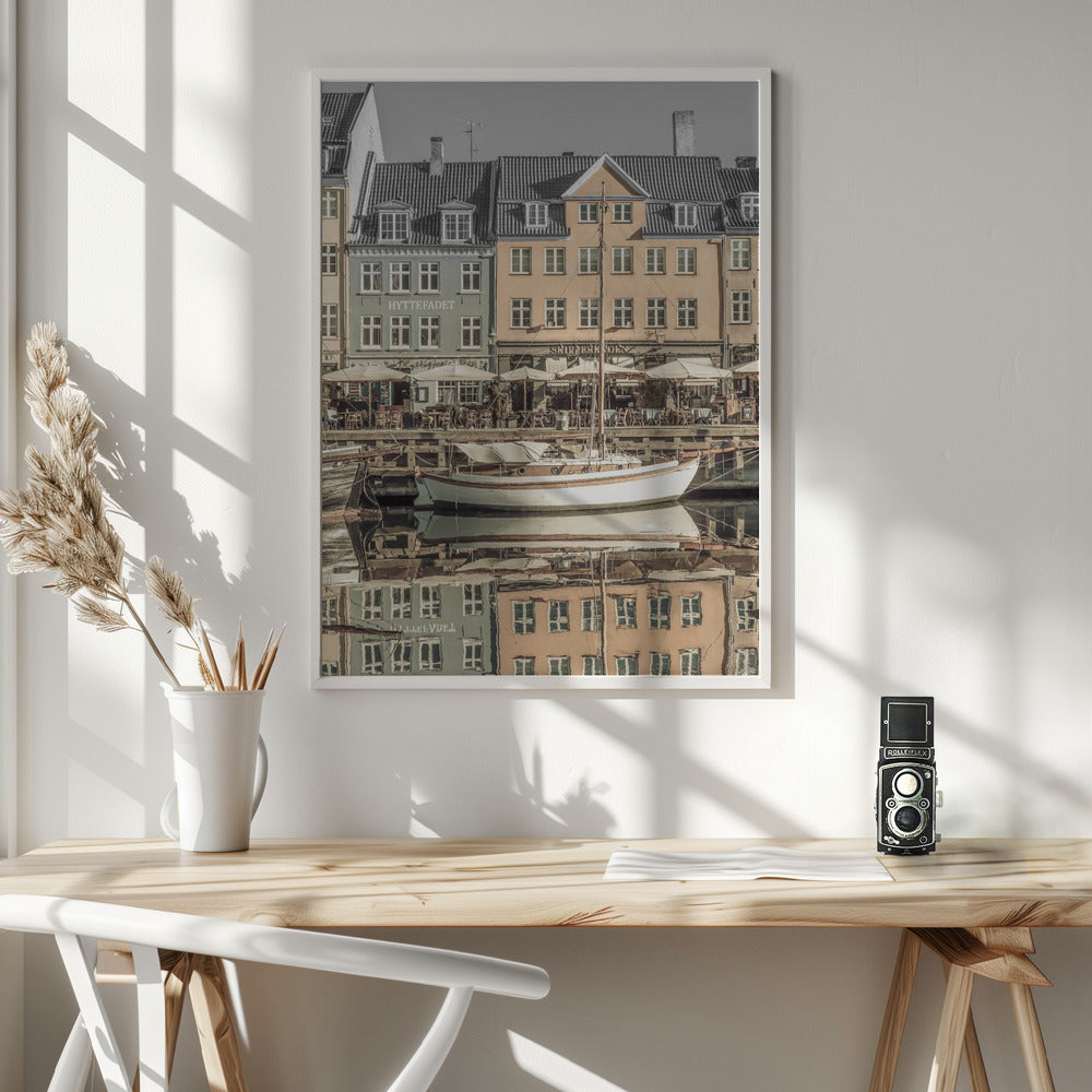 Landscape Photography Canvas Print-wall-art-copenhagen-vintage-quiet-nyhavn-36X48