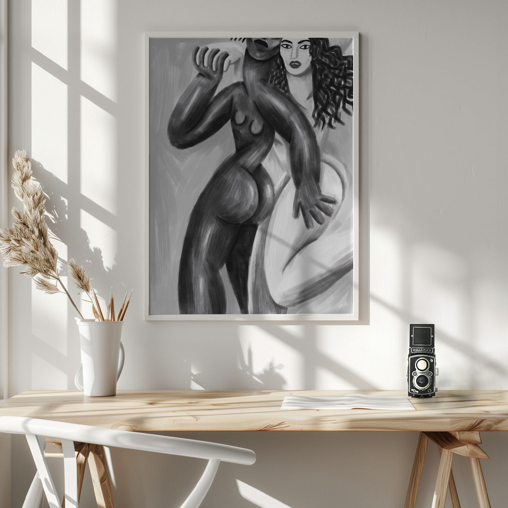 Corps Raccords Wall Artwork In White Floating Frame