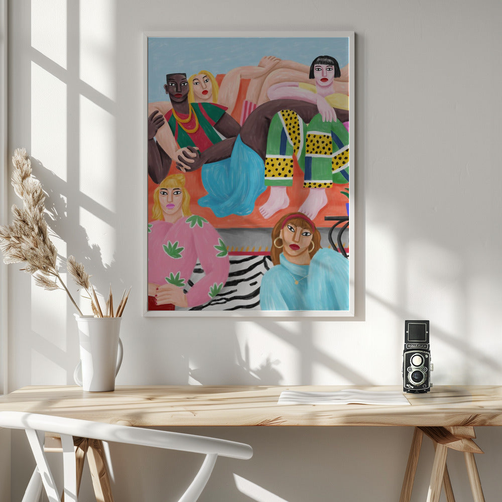 La Coloc Wall Artwork In White Floating Frame