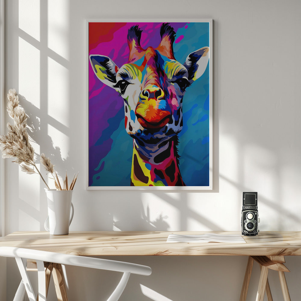 Abstract Art Canvas Print-wall-art-giraffe-pop-art-36X48
