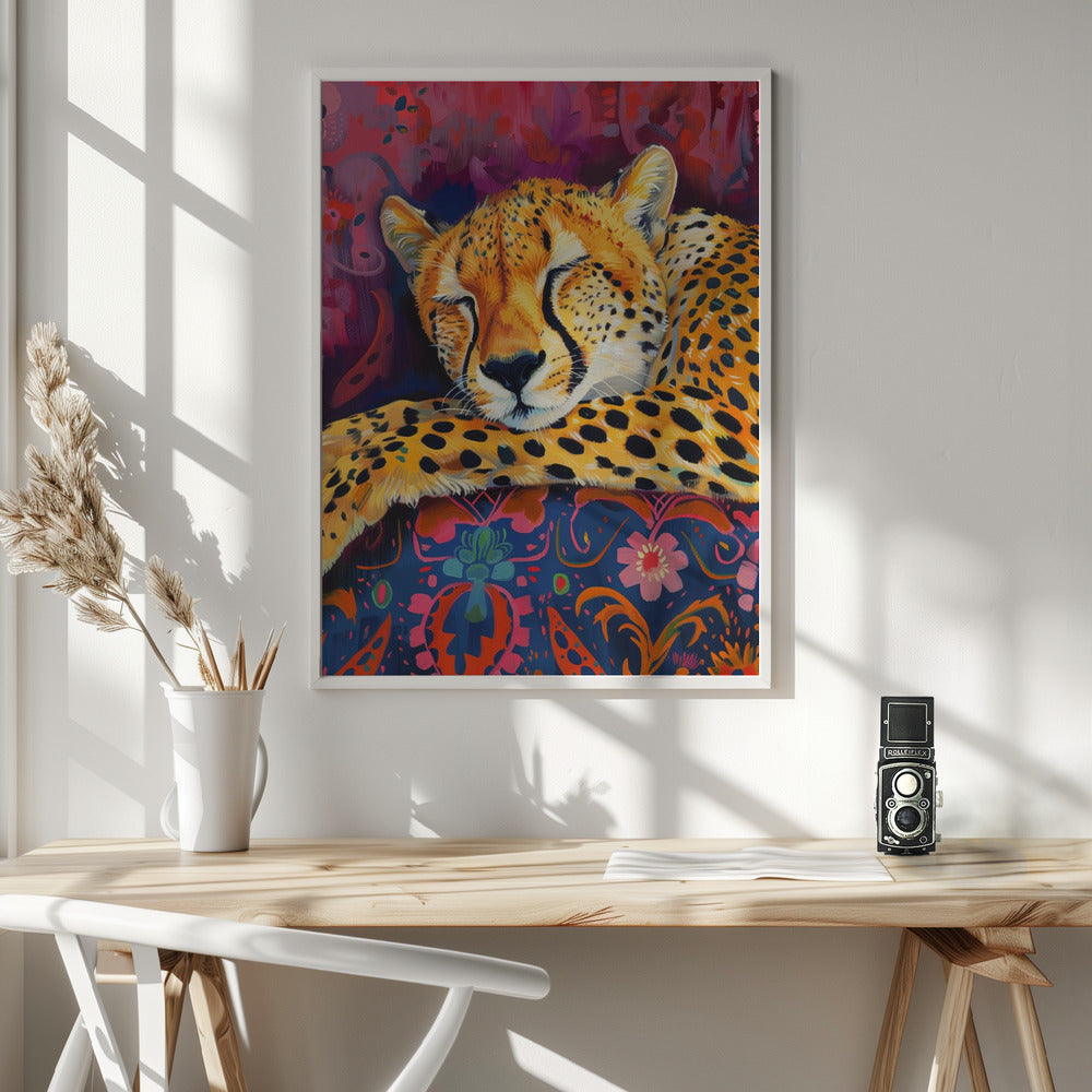 Wall art Resting Cheetah 36X48inch Gallery Wrapped (Ready to Hang)