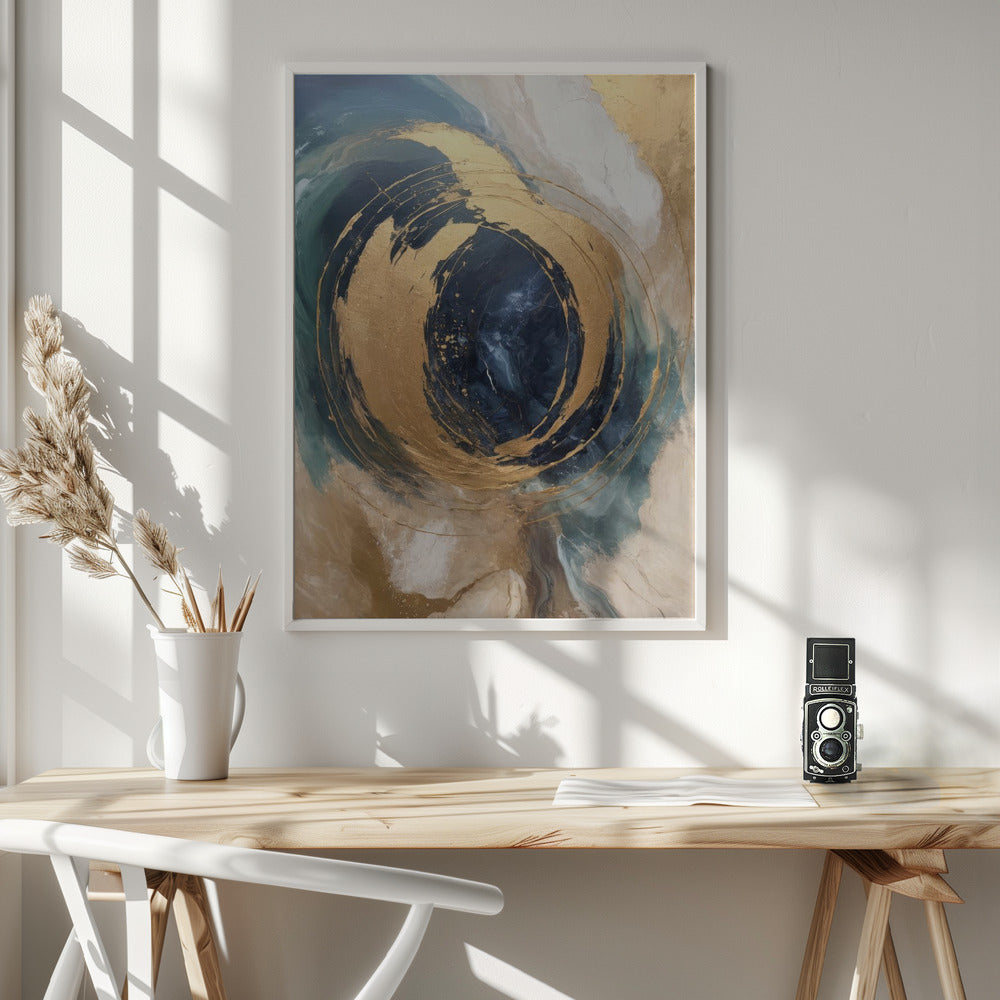 Abstract Art Canvas Print-wall-art-golden-vortex-36X48