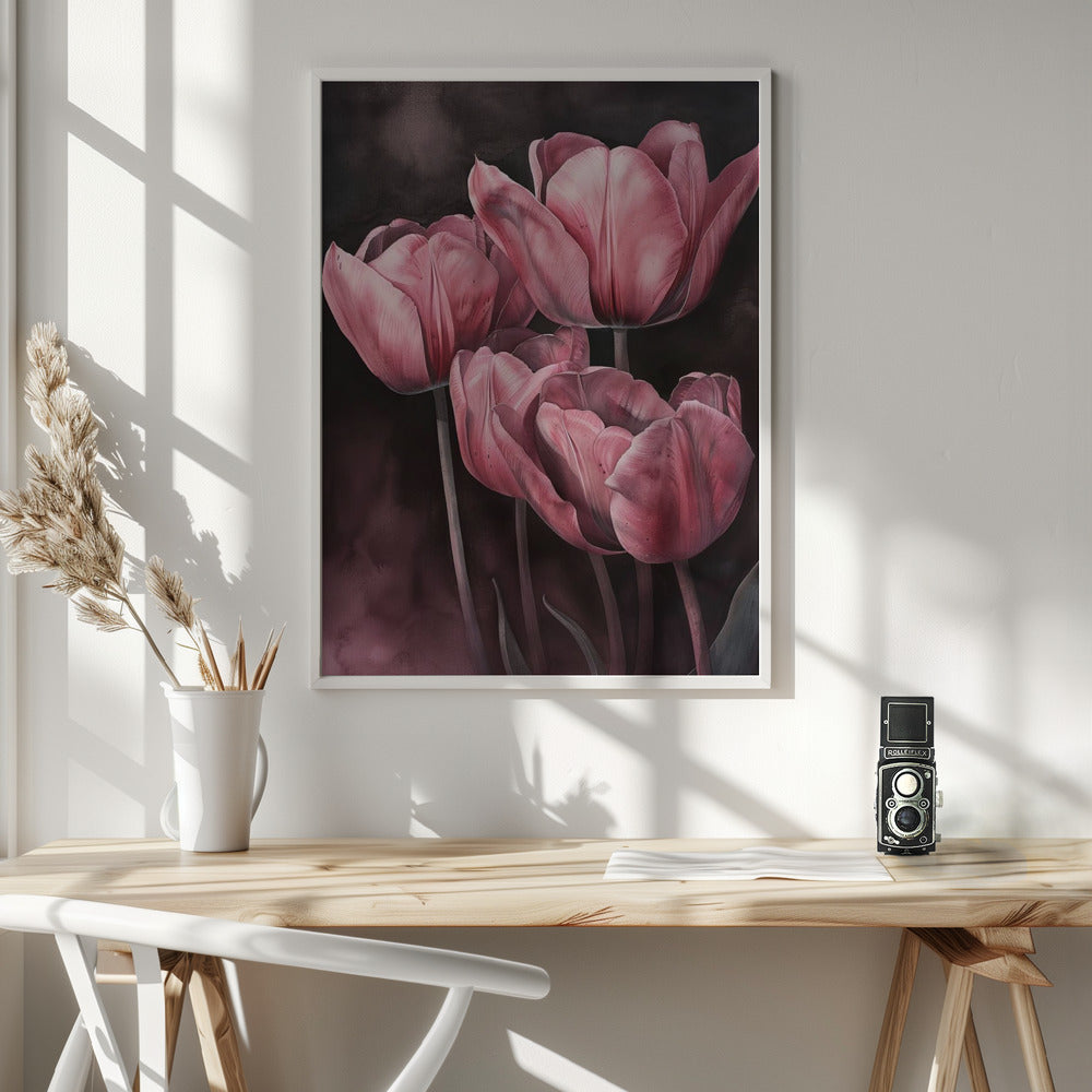 Wall art Purple Tulip 8 36X48inch Gallery Wrapped (Ready to Hang)