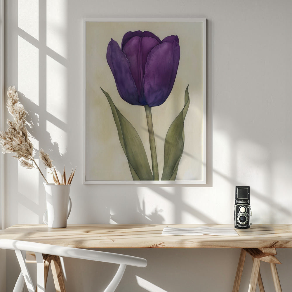 Wall art Purple Tulip 12 36X48inch Gallery Wrapped (Ready to Hang)