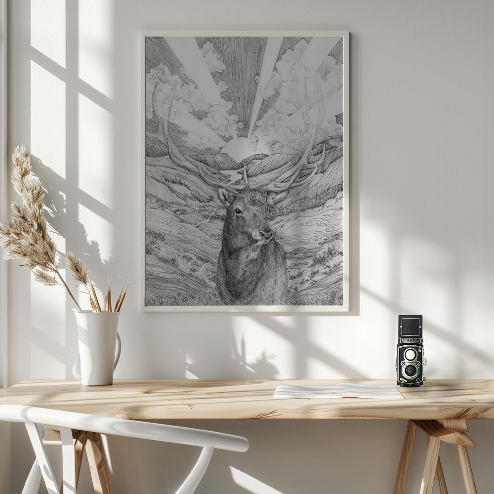Rise With the Sun Original Wall Artwork In White Floating Frame