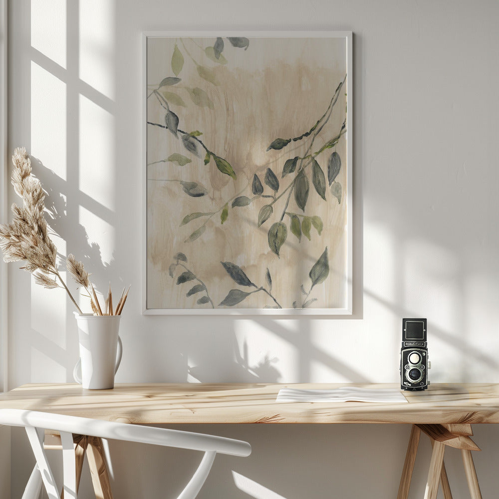 Wall art Colour Washed Leaves No1