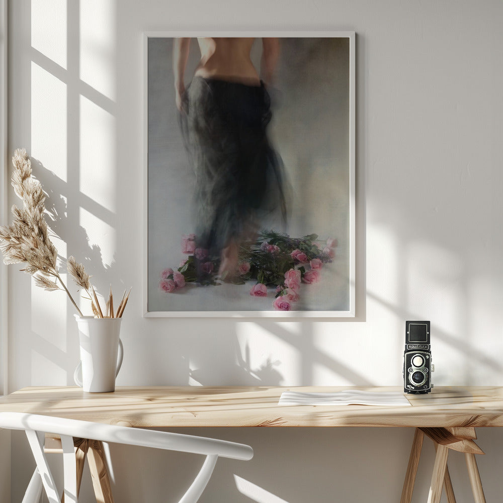 Four Dozen Roses l Wall Artwork In White Floating Frame