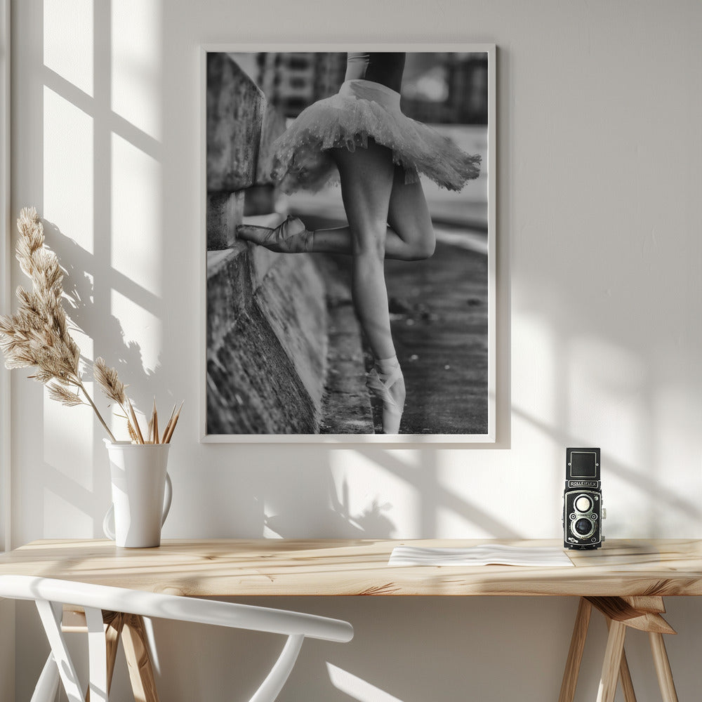 Dancer Wall Artwork In White Floating Frame